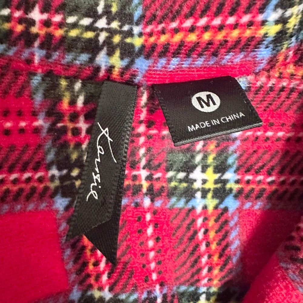 Kenzie size medium Plaid Red button down extremely soft pajama shirt with pocket - Picture 5 of 6